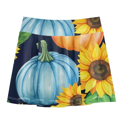 Girls Skorts Athletic Shorts Skirts with Shorts 2 in 1 Flowy Skirt Watercolor Pumpkins 3t