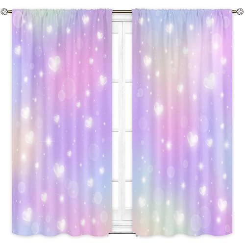 Ombre Purple Baby Girls Pastel Pink Art Living Room Bedroom Window Curtains
