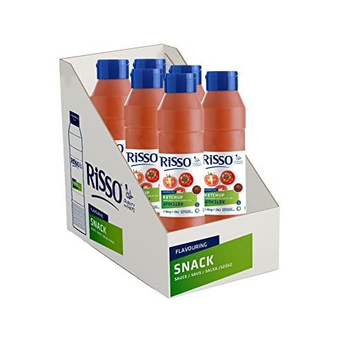 Kétchup - Salsa de Tomate - Bote de 1 L - Delicioso e Intenso Sabor - Producto Vegano y Sin Gluten - Añade Consistencia y Potencia el Sabor de tus Platos - Risso Cover