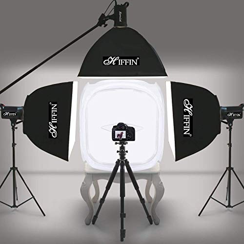 Image of Hiffin 60x60 cm Portable Photo Studio Shooting Tent Light Cube Diffusion Soft Box Kit with 4 Colors Backdrops (Red Blue Black White Matte) for Photography
