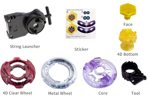 Image of Funstars Phantom B:D Metal Fusion Spinning Top Aluminum Alloy and Plastic Design with String Launcher Classic Spin Toy for Kids (BB118)
