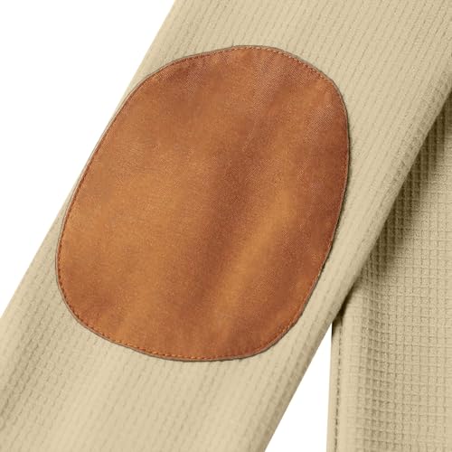 Men's Quilted Sweatshirt Waffle Stand Collar Button Pullover Sweatshirts Casual Long Sleeve Polo Sweater4