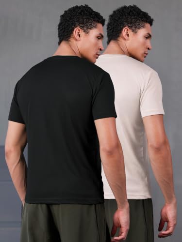 Image of CHKOKKO Gym T Shirts for Men Workout Activewear Solid Quick Dry Sports Tshirt for man Breathable Lightweight Half Sleeve Regular Fit Round Neck Running Boys T Shirt