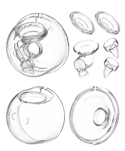 Image of Wearable Breast Pump Replacement Parts, Milk Collector Cup Accessories, Compatible with TSRETE S12 Kmaier S12, Include Duckbill Valve, 24mm Flange, Silicone Diaphragm, Linker