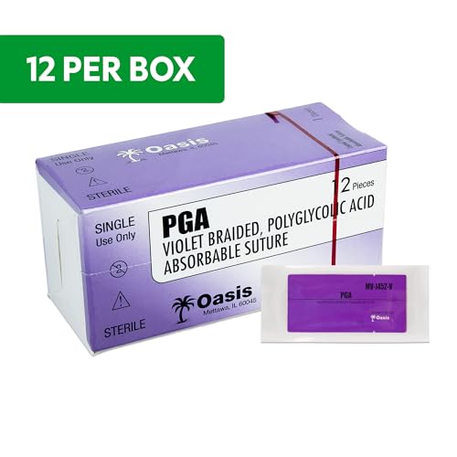Image of Oasis Vet PGA (Polyglycolic Acid) Surgical Suture, 3-0, (FS-1) 3 /8 24mm Reverse Cutting Needle, 75cm, 12 /Box, Veterinary Use