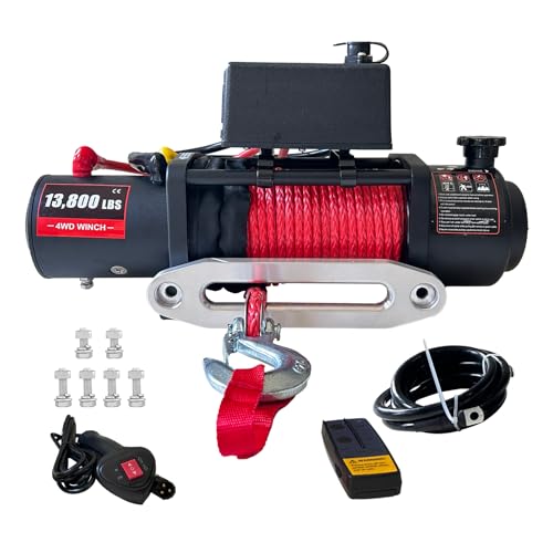 Winch eléctrico 13800 lb 12V agua resistente con control remoto miniatura 1