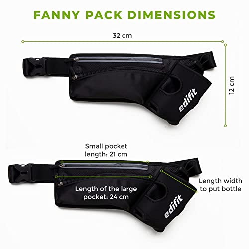 Edifit, Running Belt, Phone Holder, Water Bottle for Running Men and Women, Running Waist Belt, Waterproof, with Zipper - Image 3