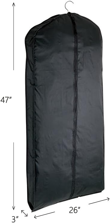 Lewis N. Clark Travel Garment Bag Cover for Airplane, Car, Everyday Use-Heavy-Duty, Lightweight, Water-Resistant, Perfect for Suits, Dresses, or Uniforms, 47” Length, Black, One Size - Image 3