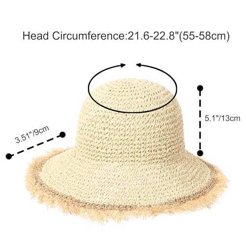 Sombrero de paja para mujer con ala ancha y protección UV miniatura 2