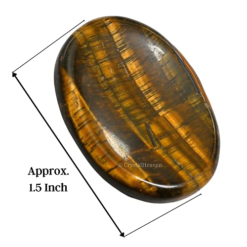 Image of Certified Tiger Eye Crystal Thumb Worry Pebbles Stones for Anxiety Massage