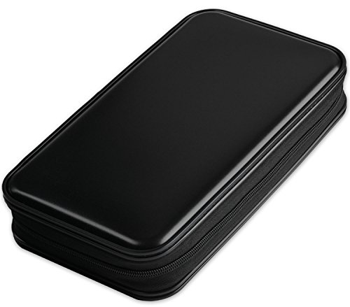 Fansport 80 Capacity Cd Case Storage Dvd Organizer Case, Dvd Case Organizer Cd/Dvd Case Dvd Booklet Cd/Dvd Holder Case Dvd Book Heavy Duty Dvd Case Book Wallet (Black) #TOP1