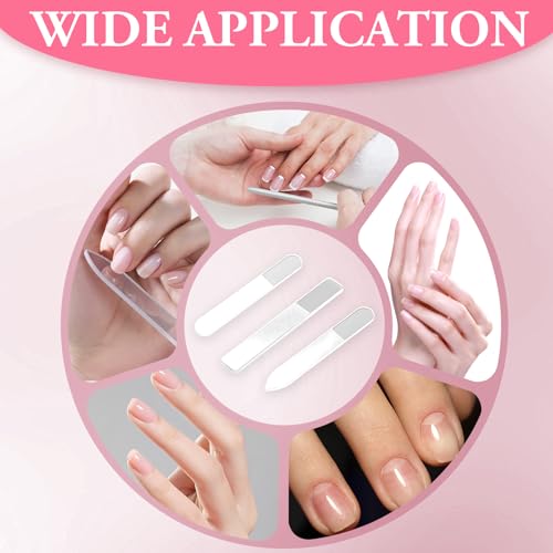3 Piezas Lima de Uñas de Vidrio, Limas de Uñas de Cristal Con Estuche Cristal para Uñas para Profesionales Varillas de Lijado Herramientas para Doméstico Salón Uñas Naturales y Acrílicas - imagen 4
