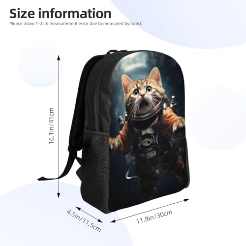 Comfort Fit Unisex Cat Astronaut Space Backpack Durable for Daily Commute & Travel Adventures 16 Inch4