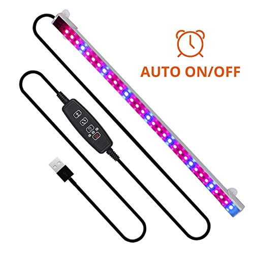 Preisvergleich Produktbild Vollspektrum-Pflanzenlampe, LED-Wachstumsleuchte, 15-Zoll-Pflanzenlichtleiste mit 3 / 9 / 12H-Timer, 10 dimmbare Stufen für das Wachstum von Zimmerpflanzen