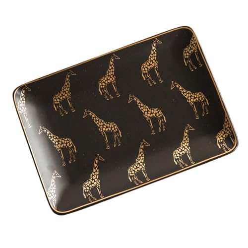 Healvian Vassoio Portagioie in Ceramica e Piatto Ad Anello Design Nordico Nero, Organizer Delicato Per Gioielli e Cosmetici, Decorazione Casa e Regalo Per Matrimoni e Anniversari