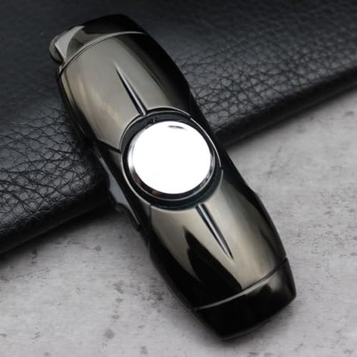 Image of Smoke King Black Chrome Spinner Butane Gas Lighter | Windproof Refillable Spinning Gyro Metal Pocket Lighter