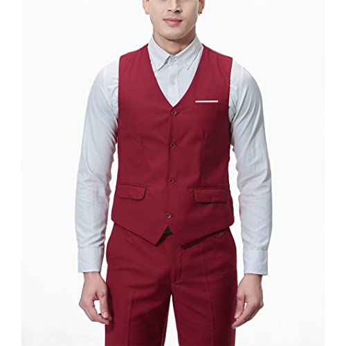 Herren Formal Business Blazer 3-teilig Klassischer Business Blazer + Weste + Hosen Anzüge Hochzeit Party Set Marineblau Asien 5XL 91 bis 98kg – Bild 6