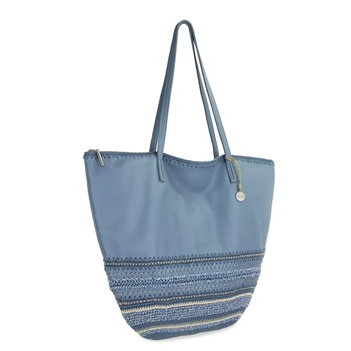 Image of The Sak Faye Tote Bag - Hand Crochet Women's Purse For Everyday & Travel - Handbag With Zipper Pocket & Shoulder Straps