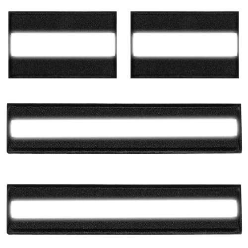 4 parches reflectantes de seguridad para deportes nocturnos, cierres de reflectantes, parches de advertencia para ropa de trabajo, camisetas tácticas para perros, bomberos, rescate y policía