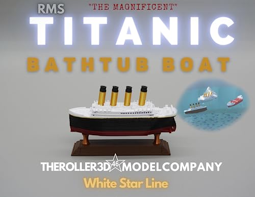 TheRoller3d RMS Titanic Floating Bathtub Model (Titanic Bathtub Model with Iceberg and Stand)