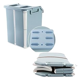 Portable Collapsible Foot Bath Basin for Soaking Feet, Foot Soak Tub, Plastic Foot Bucket and Massage Acupoint, Home Foot Spa Kit, Foldable Laundry Baske (Blue with lid + Foot Scrubber)