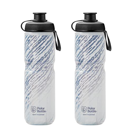 Polar Bottle 24 Oz Sport Insulated Clean Cover Bottle 2-Pack Nimbus Storm/Charcoal #TOP25
