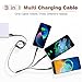 Multi Charging Cable [2Pack 4Ft] 3 in 1 Retractable Fast Charger Cable Multi Charging Cord USB Cable Adapter with Lightning/Type C/Micro USB Port for Cell Phones/iPhone/Samsung Galaxy/Tablets & More