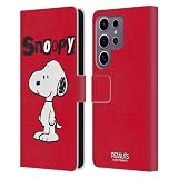 Head Case Designs Licenza Ufficiale Peanuts Snoopy Personaggi Custodia Portafoglio in Pelle Compatibile con Samsung Galaxy S25 Ultra