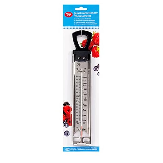 Tala Confituur Thermometer - Roestvrijstalen Temperatuurgids voor Snoepgoed - Gemakkelijk Leesbare Markeringen, Zonder Kwik - Van 40°C tot 200°C - Bakaccessoires - 39,5cm x 10cm
