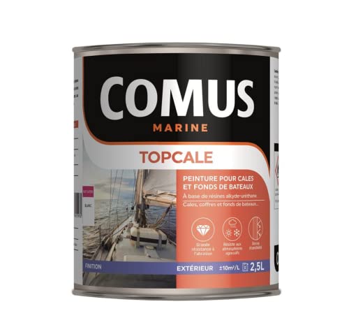 TOPCALE COMUS Peinture pour cale, pont et fond/Monocomposant Blanc 2.50Litre
