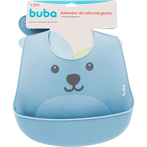 Buba, - Azul, Babador De Silicone Com Pega Migalhas Gumy Bebê Unissex, Azul (Blue), Único