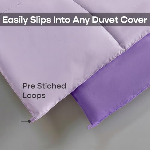 Image of SleepyCat All Season Reversible Comforter | 200 GSM Microfiber | Single Size | Purple