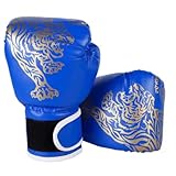 ORIJIRI ボクシンググローブ 子供用 パンチンググローブ キッズ 空手 トレーニング 通気性 格闘技 PUレザー (ブルー)