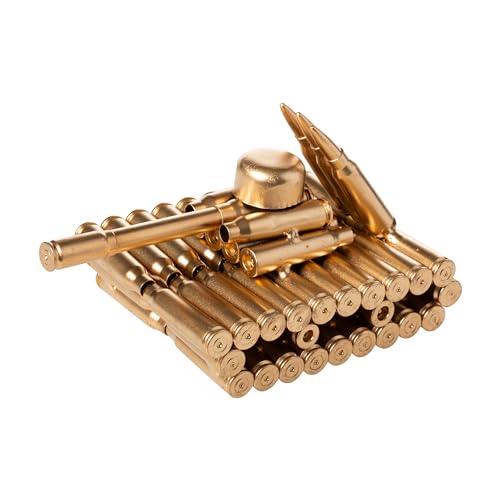 Military Army Tank Metal Sculpture Made with Brass Bullet Shell Casing 5.5
