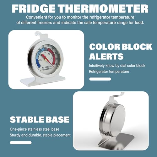 Termómetro de refrigerador DIFLE con dial analógico de acero inoxidable 3