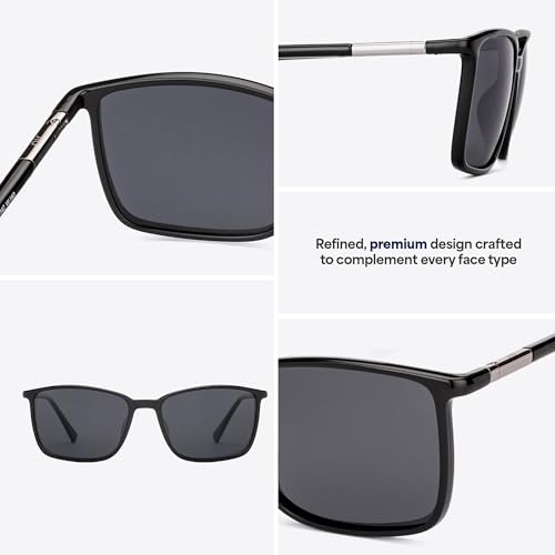 Image of Vincent Chase By Lenskart | Full Rim Square | Polarized Sunglasses Stylish |100% UV Protected | For Men & Women (Large, VC S18707)