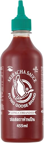 FLYING GOOSE Salsa de chile Sriracha con cilantro largo, picante - 1 x 525 g