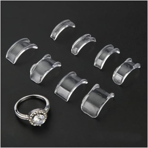 8 Pieces/Set Wedding Anniversary Engagement Loose Ring Transparent Size Adjusters Non- For Slip Reducers Spacers Adjusting Creative3