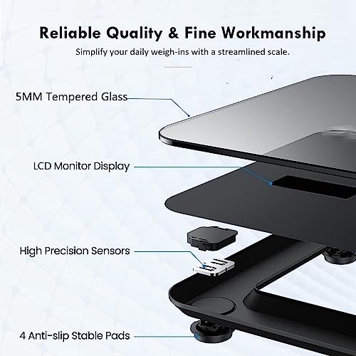 Nutri Fit Digital Bathroom Scale For Body Weight, Bath Scale For Accurate Weight Watching With Large Lcd Display, Most Accurate For The Elderly Safe Home Use thumb #5