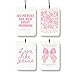 FISWAFY Pink Christian Car Air Freshener 4 Pcs, Girly Pink Bow Floral Religious Hanging Air Freshener for Cars Closet Drawer Books, Cute Preppy Christian Car Accessories Mirror Decor for Women