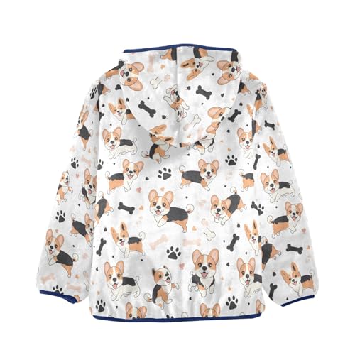 CHIFIGNO Cute Dogs Paw Boys Fleece Jacket Light Jacket Warm Winter Jackets for Toddlers for Baby Boys Girls 6Y2