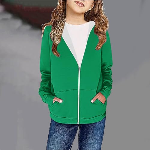Oversized Zip up Hoodie for Girls Trendy Youth Hooded Sweatshirt Fall Cute Kid Y2k Jacket Casual Winter Teens Clothes4