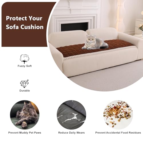 Non Slip Fuzzy Dog Couch Cover Washable Sofa Covers for Pets, 27.6"x82.7" - image 3