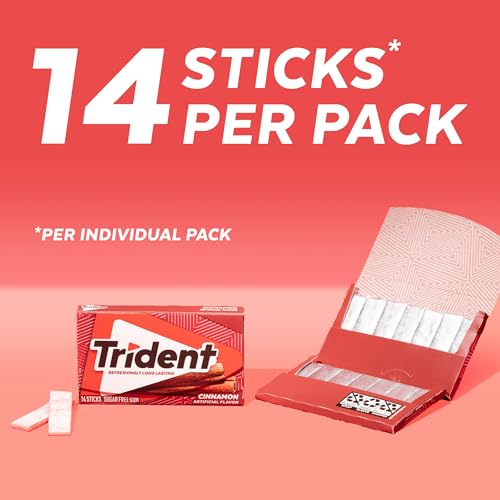 Image of Trident Cinnamon Sugar Free Gum, 12 Packs of 14 Pieces (168 Total Pieces)
