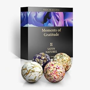 BIOLOGISCHE Bath Bomb Geschenkset van 4 Stuks – Vegan Bruisballen in Premium Cadeaudoos – Perfect Verjaardagscadeau voor Haar – Natuurlijke Badbruisballen van Satin Naturel