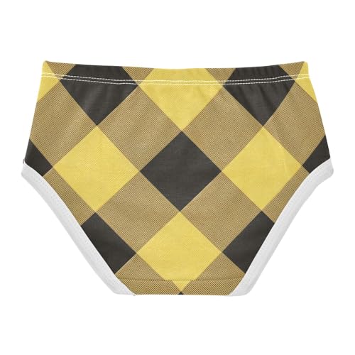 Girls' Panties Toddler Cotton Underwear for Kid Classic Yellow and Black Buffalo Check2