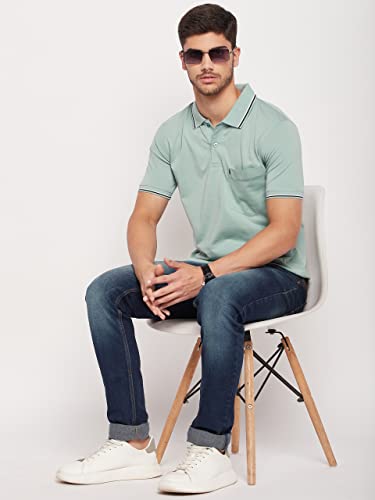 Image of UNIBERRY Men's Cotton Half Sleeves Solid Polo Neck T-shirt-MT4-BG 4XL