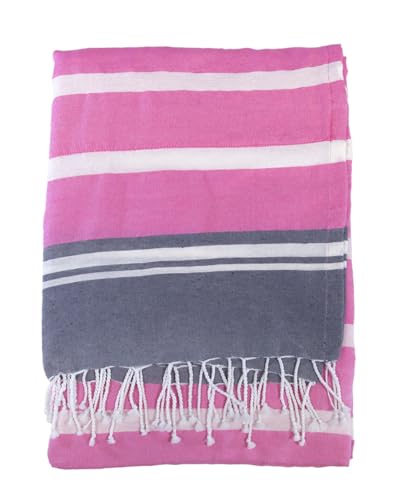 SUN & SURF Pareo Rayas Kikoy con Rizo 90X170CM Doble Textura - Toalla Resistente Playa Sol y Piscina