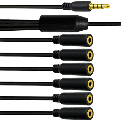 Cable divisor audio 3.5mm 1 a 6 vías miniatura 2
