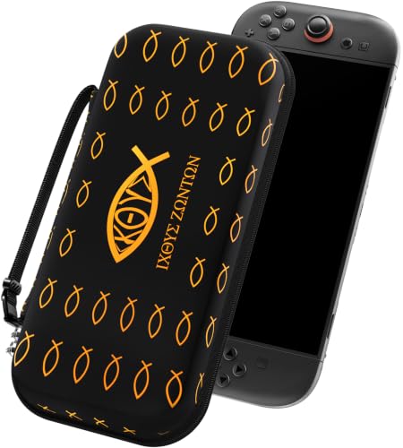 ivoler Carrying Case for Nintendo Switch 2 Model(2025), Black+Gold Fish